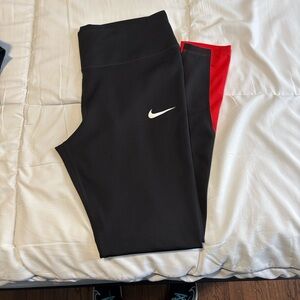 Nike  Black and Red Athletic Leggings